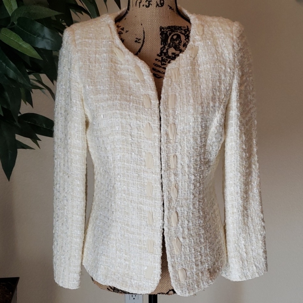 John Meyer Ivory Textured Jacket